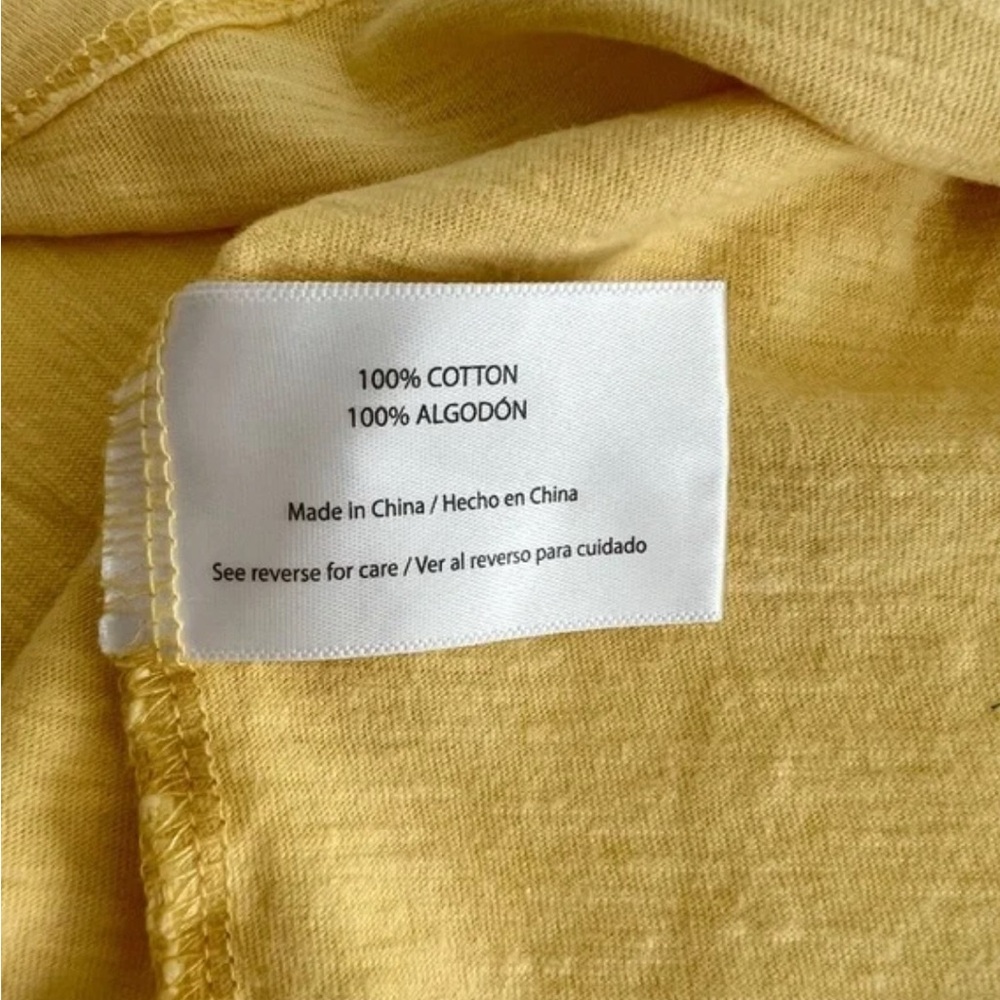 Yellow Graphic Tee Positive Boho message Peace medium Wildfox rounded bottom hem - Picture 7 of 8